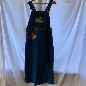 Vtg Winnie the Pooh denim jumper dress